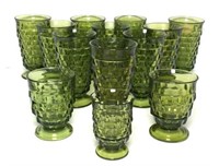Green Fostoria Footed Glasses