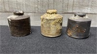 3 Vintage Clay Inkwells From Halifax Harbour