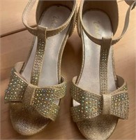 Girls formal wear sandals gold with heel - 4