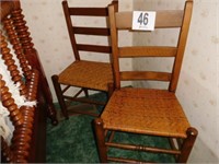 2 straight back chairs