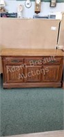 Vintage 2 drawer, 2-door wooden Buffet, 16.25 X