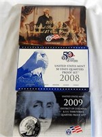 (3) Proof US Mint Coin Sets 2008-09