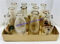 Lot of 12 Old Milk Bottles (Need Cleaned)