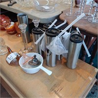 STAINLESS STEEL CUPS (NEW) AND MISC.