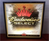 * Budweiser Select lighted sign 18 x 18