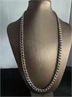 925 Sterling Silver 24in Flat Curb Link Chain 58g