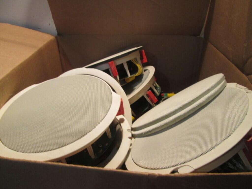 BOX OF USED CEILING SPEAKERS