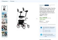 E4065  ELENKER Upright Walker Rollator - White