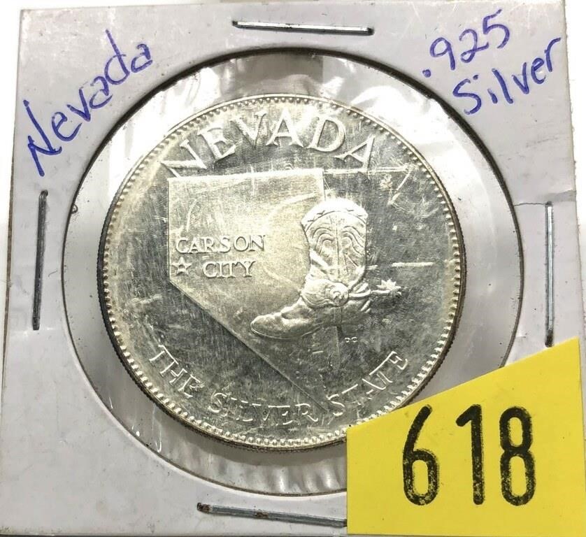 Sterling silver Nevada medal