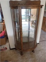 4-Tier Lighted Curio Cabinet w/ Mirrored Back &