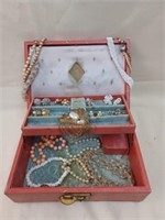 Vintage Jewelry Box and contents