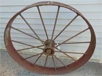 Old Large Heavy Wagon Wheel