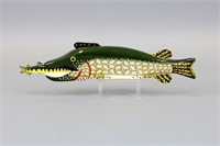Jim Nelson 14" Pike Fish Spearing Decoy Eating