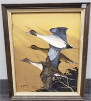 Don Blakney signed oil on canvas panel - Pintail