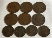 OF) 10 1800’s World Coins