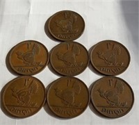 OF) 7 Irish Large Pennies World Coins