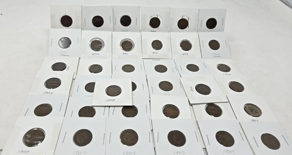 38 Indian Cents (See Lot For List)