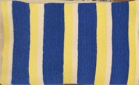 Machine Made Crochet Blanket Blue Yellow White