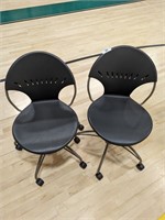 (2) Plastic Rolling Chairs