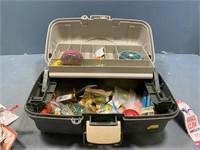 Tackle box with fishing items