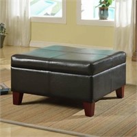Large Faux Leather Storage Table Bench