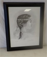 JANET STEELE PRINT, 38/140, SIGNED & FRAMED,