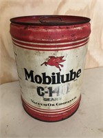 Mobilube 4 gallon oil drum