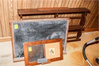 (2) Chalkboards; Pool Stick Holder