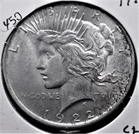 1922 PEACE DOLLAR CHOICE BU