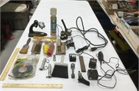 Misc lot w/ tools, brushes, & electrical