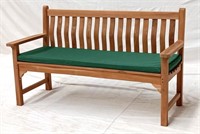 Teak Outdoor 5' Wave Back Bench w/ cushion.