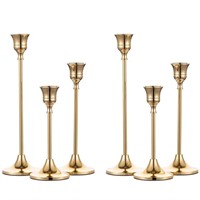 WF375  Nuptio Gold Goblet Candlestick Holders, Set