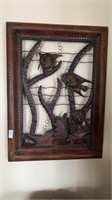 Scalloped Framed Metal Aquatic Decor