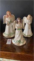 Three Lennox Christmas angel figurines 6, 6 and 7