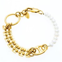 24kt G.P. Bracelet w/ Pearls