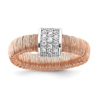 Sterling Silver-  Wire Swarovski Crystal Ring