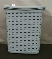 Plastic Laundry Basket With Lid, Approx. 22 1/2"