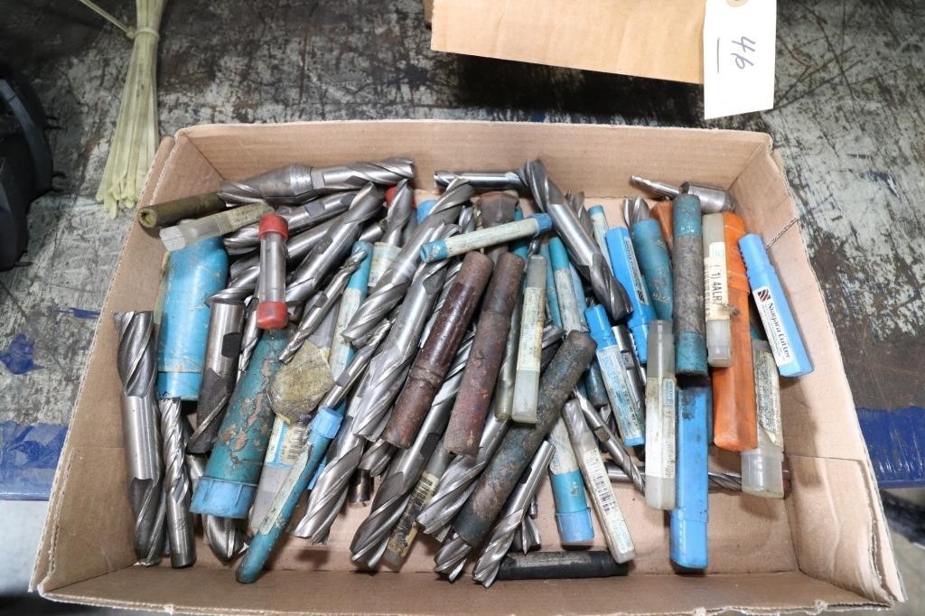 Assorted Lot Of Cutters, Drill Bits And End Mills