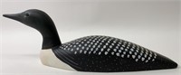 Signed Hand Carved & Painted Wood Loon Decoy