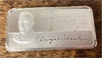 1000 grains sterling silver bar Dwight Eisenhower