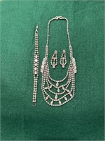 Matching rhinestone necklace,
