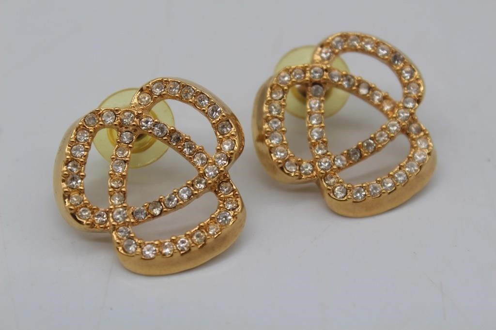 Swarovski Rhinestone Earrings Pierced