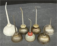 (AK) Vintage Thumb Press Oil Cans. Bidding 7x the