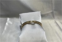 Diamond And 14k Yellow Gold Hinged Bangle