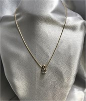 14k Yellow Gold Serpent Chain With Diamond Pendan