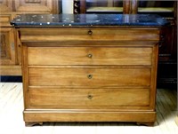 Louis Philippe Marble Top Mahogany Commode.