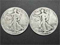 1934-P & 1934-S Walking Liberty Silver Half