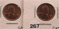 (2) Lincoln Wheat Cents. Dates: 1931, 1931-D. GEM