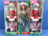 2 NIB 2004 Santa's Helper Barbie, NIB 2000