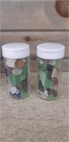 2 Spice Bottles of Seaglass
